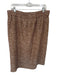 J Crew Size XL Brown & White Polyester Polka Dots Elastic Waist Midi Skirt Brown & White / XL