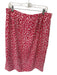 J Crew Size XL Red & White Polyester Floral Elastic Waist Midi Skirt Red & White / XL