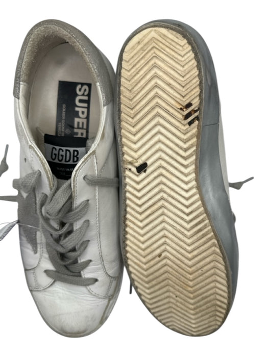 Golden Goose Shoe Size 36 White & Silver Canvas Distressed Gray laces Sneakers White & Silver / 36