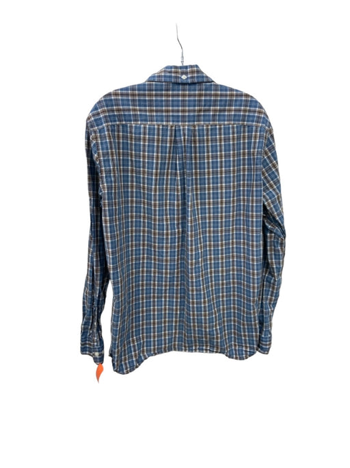 Brooks Brothers Size L Brown & Blue Cotton Plaid Front Pocket Long Sleeve Shirt L