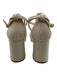Vince Camuto Shoe Size 7.5 Tan Textile Ankle Buckle Open Toe Block Heel Sandals Tan / 7.5