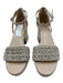 Vince Camuto Shoe Size 7.5 Tan Textile Ankle Buckle Open Toe Block Heel Sandals Tan / 7.5