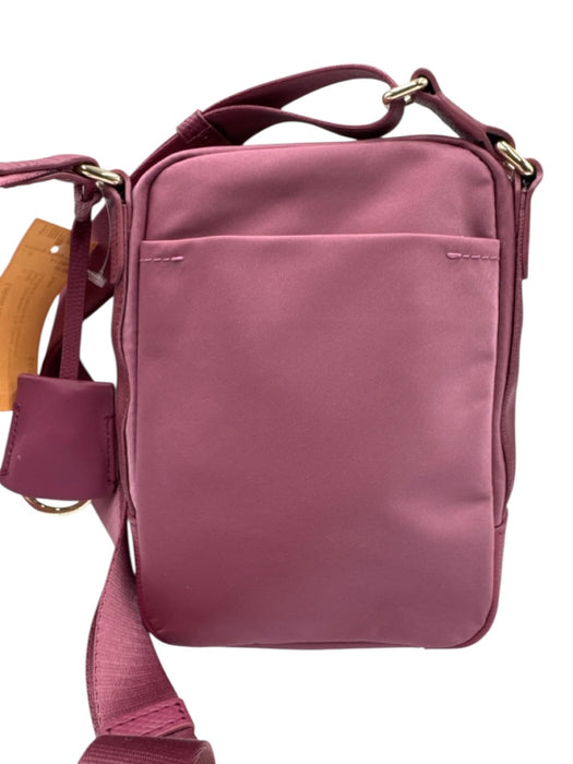 Tumi Berry Synthetic Zip Close Crossbody Goldtone Hardware Bag Berry