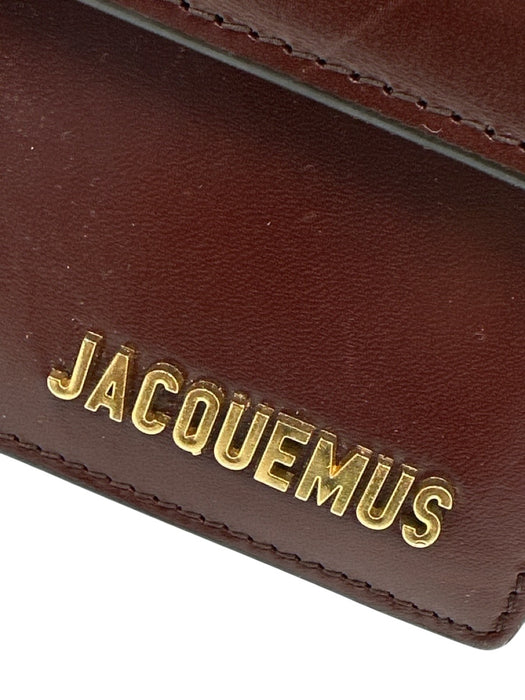 Jacquemus Dark Brown Calfskin Leather Magnetic Closure Crossbody Structured Bag Dark Brown / L