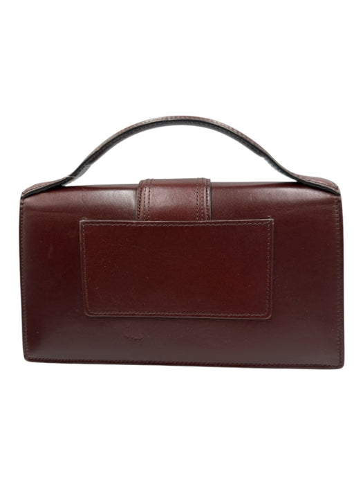 Jacquemus Dark Brown Calfskin Leather Magnetic Closure Crossbody Structured Bag Dark Brown / L