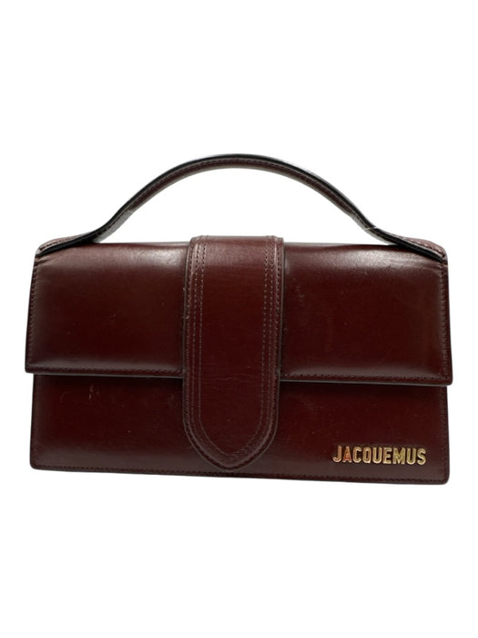 Jacquemus Dark Brown Calfskin Leather Magnetic Closure Crossbody Structured Bag Dark Brown / L