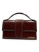 Jacquemus Dark Brown Calfskin Leather Magnetic Closure Crossbody Structured Bag Dark Brown / L