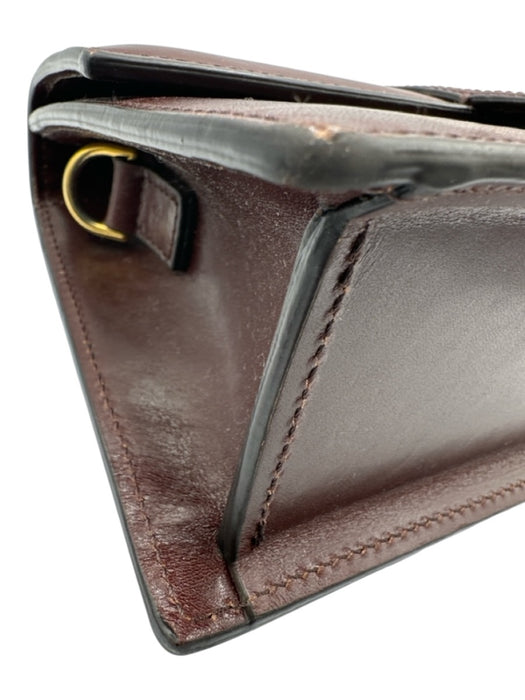 Jacquemus Dark Brown Calfskin Leather Magnetic Closure Crossbody Structured Bag Dark Brown / L