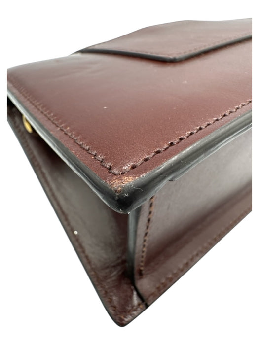 Jacquemus Dark Brown Calfskin Leather Magnetic Closure Crossbody Structured Bag Dark Brown / L