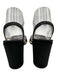 Jimmy Choo Shoe Size 37.5 Black Textile Block Heel Square Toe Open Toe Sandals Black / 37.5