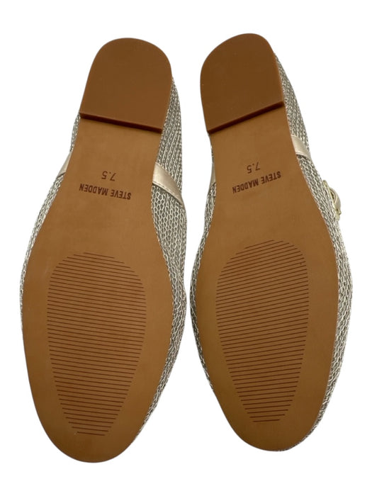 Steve Madden Shoe Size 7.5 Silver Synthetic Mesh Ankle Buckle Almond Toe Shoes Silver / 7.5