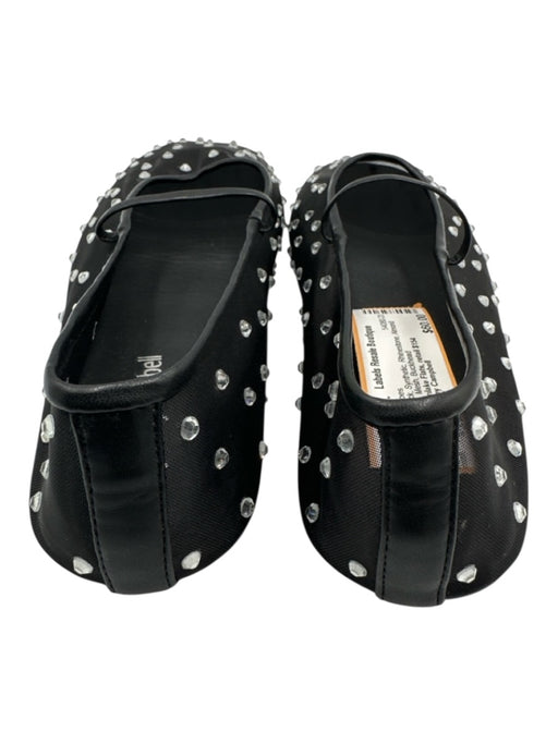 Jeffrey Campbell Shoe Size 7.5 Black Synthetic Rhinestone Almond Toe Mesh Shoes Black / 7.5