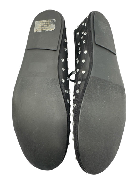 Jeffrey Campbell Shoe Size 7.5 Black Synthetic Rhinestone Almond Toe Mesh Shoes Black / 7.5