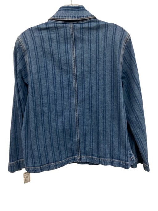 Veronica Beard Jeans Size M Blue Cotton Blend Denim Patch Pocket Jacket Blue / M
