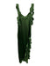 Amanda Uprichard Size M Green Silk ruffles V Neck Leg Slit Dress Green / M