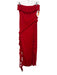 More To Come Size M Red Poly Blend Ruffle Sleeveless Leg Slit Maxi Dress Red / M