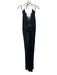 Et Ochs Size S Black Silk Halter Lace Maxi Satin Dress Black / S