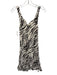 Reformation Size 6 Tan & Brown Viscose Zebra Sleeveless Cowl neck Dress Tan & Brown / 6