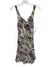 Reformation Size 6 Tan & Brown Viscose Zebra Sleeveless Cowl neck Dress Tan & Brown / 6