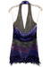 Lovers + Friends Size M Purple & Silver Poly Blend Sequined Feather Hem Dress Purple & Silver / M