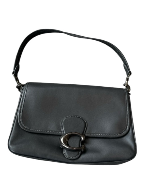 Coach Black Leather Suede Interior Black Hardware Magnetic Close Purse Black