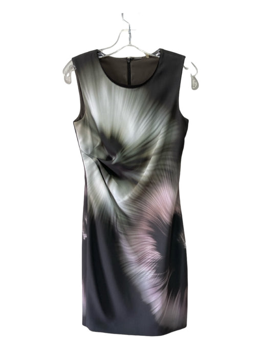 Elie Tahari Size 2 Brown, white, purple Polyester Abstract Sleeveless Dress Brown, white, purple / 2