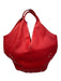 VBH Red Pebbled Leather Gold Studs Hobo Two Handle Bag Red / L