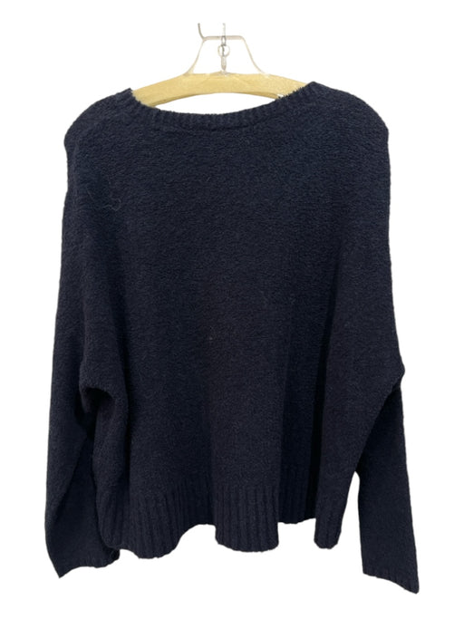 Eileen Fisher Size XL Navy Blue Cotton & Polyester Terry Knit Sweater Navy Blue / XL