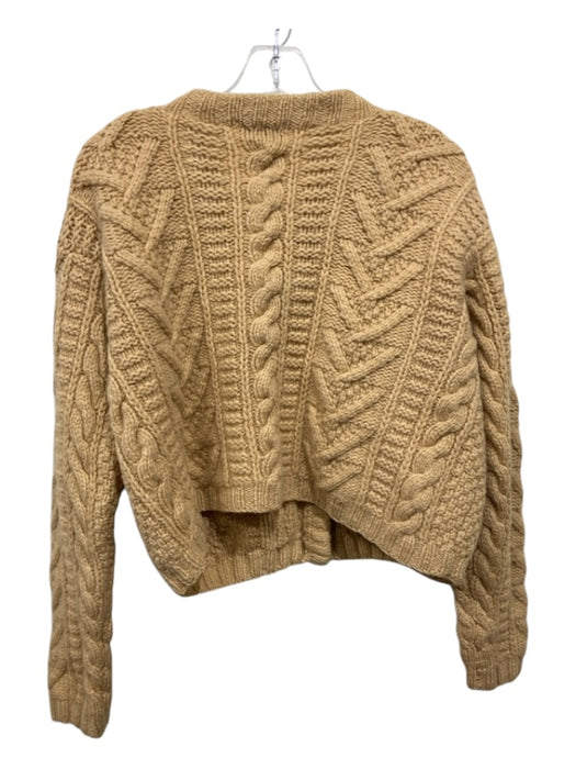 J. Crew Size M Tan Wool Button Up Cable Knit Cardigan Sweater Tan / M