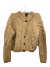 J. Crew Size M Tan Wool Button Up Cable Knit Cardigan Sweater Tan / M