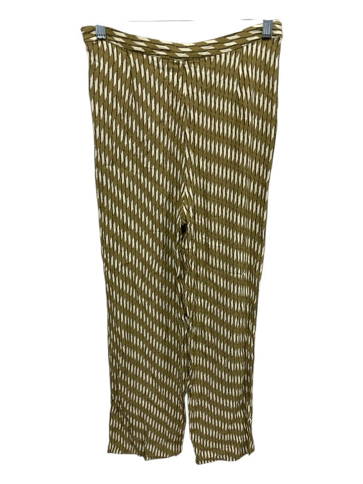 Reformation Size 4 Green, Beige, Brown Viscose Blend Side Zip Diamonds Pant Set Green, Beige, Brown / 4