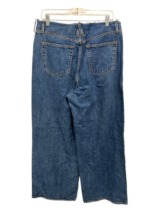 Slvrlake Size 30 Medium Wash Cotton Denim Raw Edge High Rise Wide Leg Jeans Medium Wash / 30