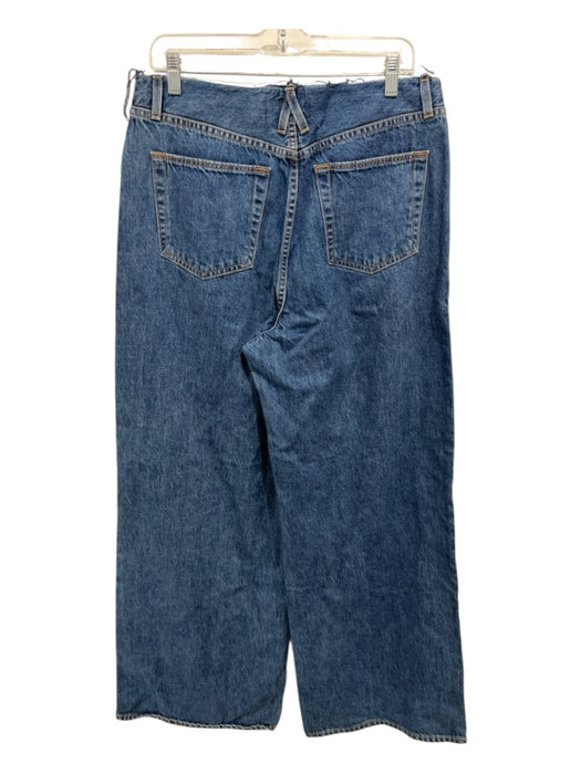 Slvrlake Size 30 Medium Wash Cotton Denim Raw Edge High Rise Wide Leg Jeans Medium Wash / 30