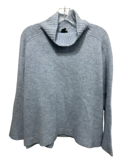 Wrap Size 14 Light Blue Baby Alpaca Blend Turleneck Knit Long Sleeve Sweater Light Blue / 14