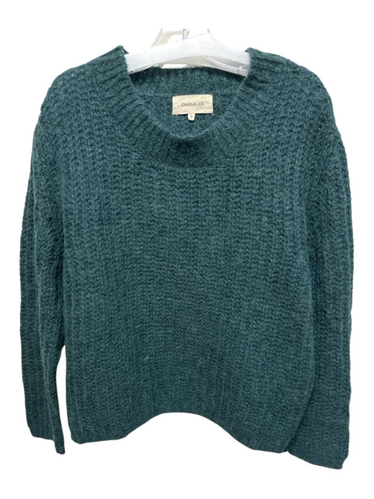 Charlie Joe Size S Green Wool Blend Wide Neck Knit Long Sleeve Sweater Green / S