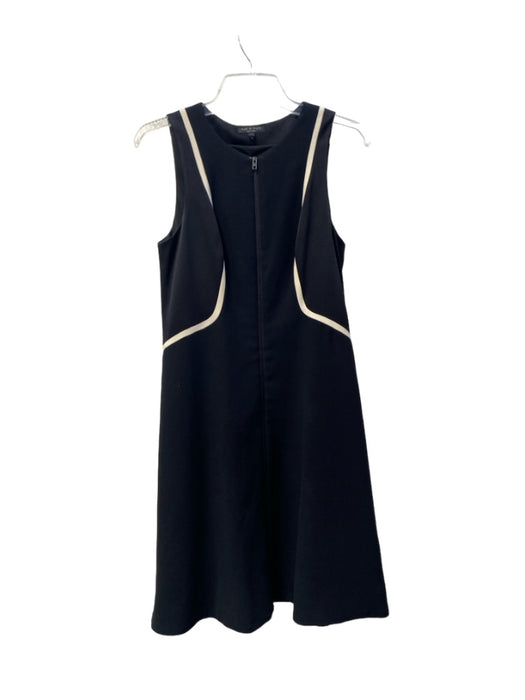 Rag & Bone Size 4 Black & White Polyester Front Zip Sleeveless Line detail Dress Black & White / 4