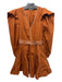 Ulla Johnson Size 00 Rust Brown Cotton Contrast Stitch V Neck Belted Dress Rust Brown / 00