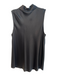 Vince Size S Black Silk Satin Collared Button Up Sleeveless Top Black / S