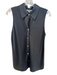 Vince Size S Black Silk Satin Collared Button Up Sleeveless Top Black / S