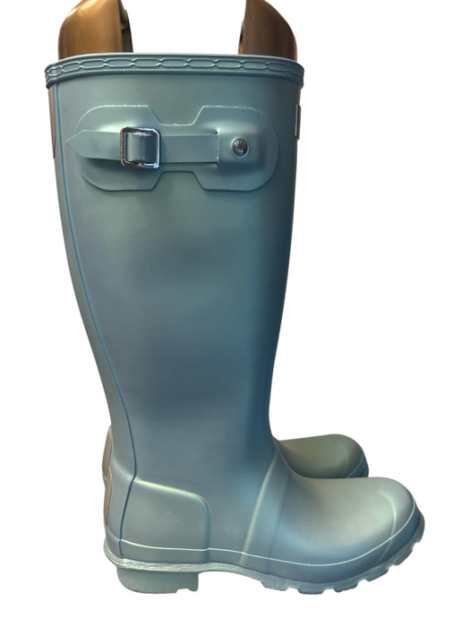 Hunter Shoe Size 36 Aqua Rubber Round Toe Knee High Heel Boots Aqua / 36