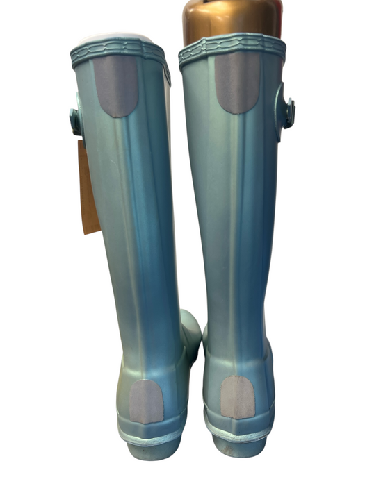 Hunter Shoe Size 36 Aqua Rubber Round Toe Knee High Heel Boots Aqua / 36