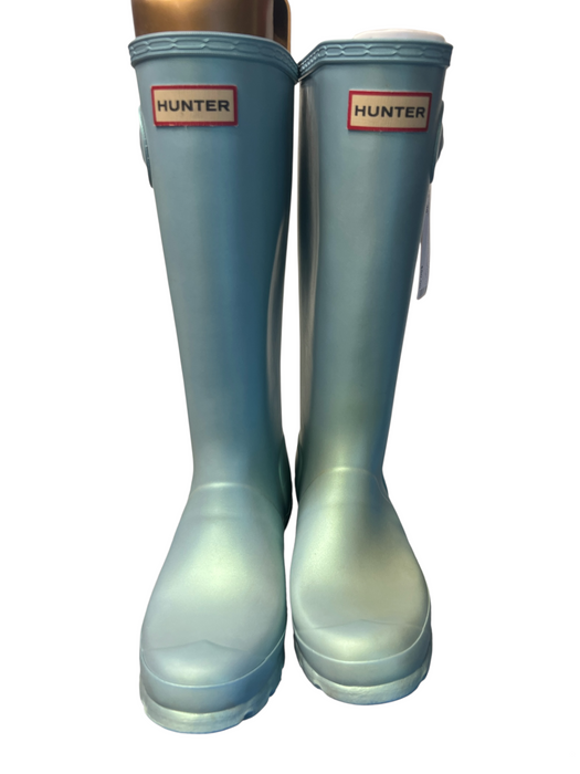 Hunter Shoe Size 36 Aqua Rubber Round Toe Knee High Heel Boots Aqua / 36
