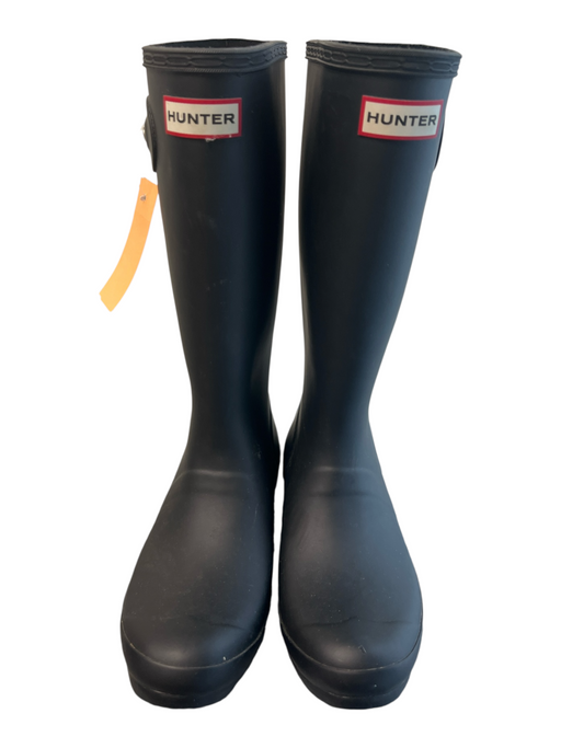 Hunter Shoe Size 37 Black Rubber Round Toe Below Knee Buckle Detail Boots Black / 37