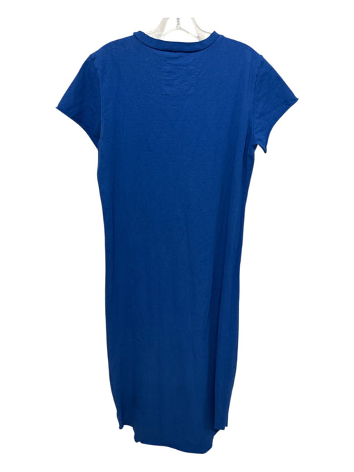Frank & Eileen Size M Blue Cotton Short Sleeve Rolled hems Crew Neck Dress Blue / M