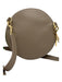 Cuyana Taupe Grained Leather Circle Gold Hardware Adjustable Strap Crossbody Bag Taupe / Small