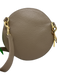 Cuyana Taupe Grained Leather Circle Gold Hardware Adjustable Strap Crossbody Bag Taupe / Small