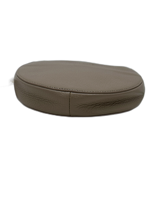 Cuyana Taupe Grained Leather Circle Gold Hardware Adjustable Strap Crossbody Bag Taupe / Small