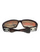 Chanel Brown Acetate light amber lenses Squarish Logo Case Sunglasses Brown