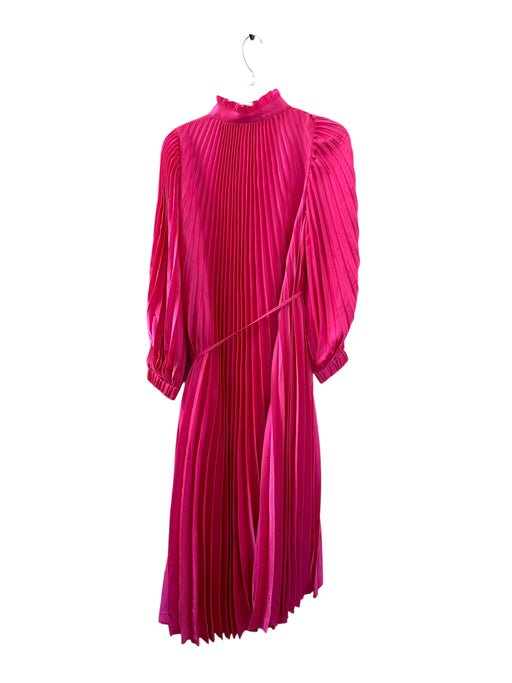 Crosby Size S Hot pink Polyester Long Sleeve Acordian Belted Maxi Dress Hot pink / S