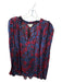 Shoshanna Size S Blue & Red Viscose Long Sleeve Botanical Top Blue & Red / S